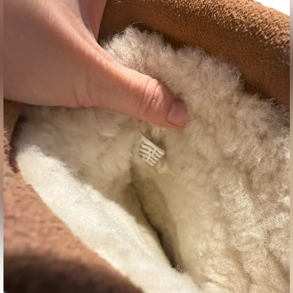 BEARPAW Genuine Sheepskin Suede Rabbit Fur-Trimmed Wedge Boots Women’s 8 - Picture 3 of 11